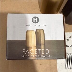 Hotel Collection Gold and Silver Faceted Shakers